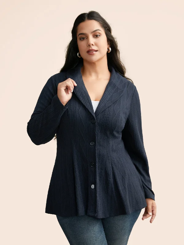 All-Day Style Lapel Collar Texture Button Up Jacket