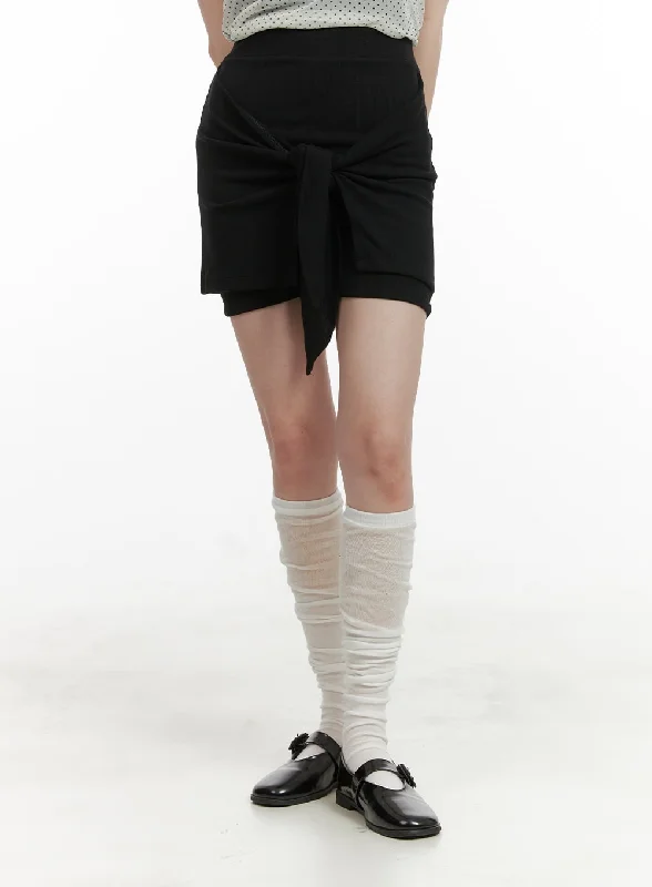 Casual Fit Front Wrap Cotton Shorts CY414