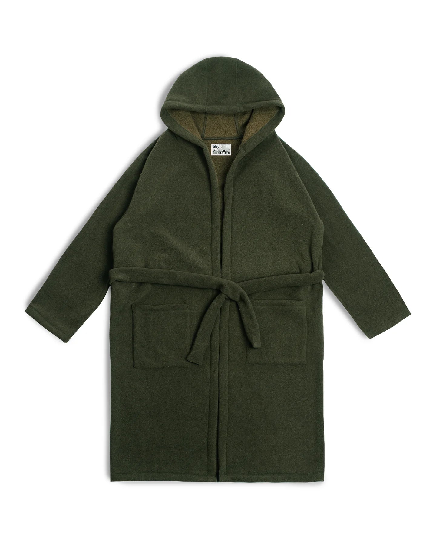 Effortless Looks Bather Spruce Green Sherpa Fleece Robe