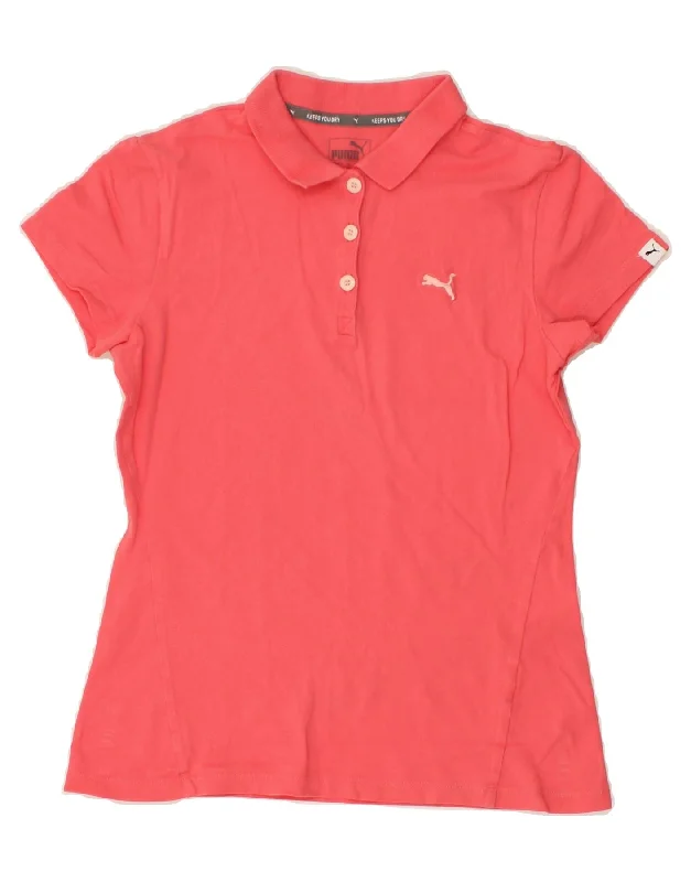 Cozy Fitting PUMA Womens Polo shirt UK 10 Small Pink