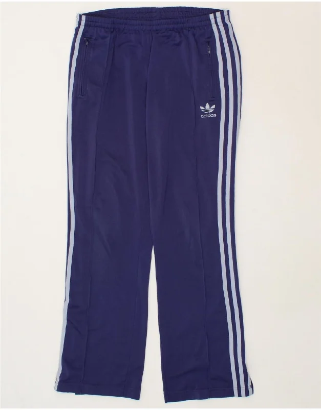 Elegant Fit ADIDAS Womens Tracksuit Trousers EU 38 Medium Blue Polyester