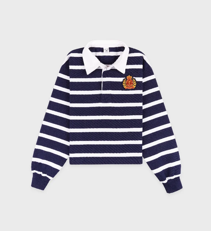 Relaxed Clothing NY Crest Rugby Polo - Navy/White