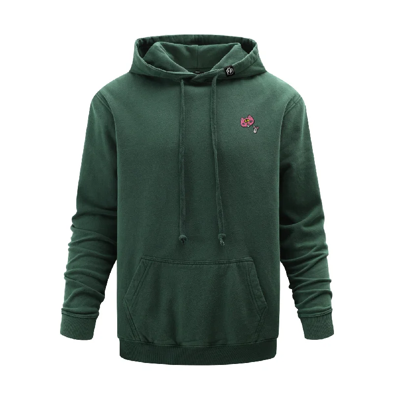 Relaxed Chic Creepy Cat Embroidered Hoodie