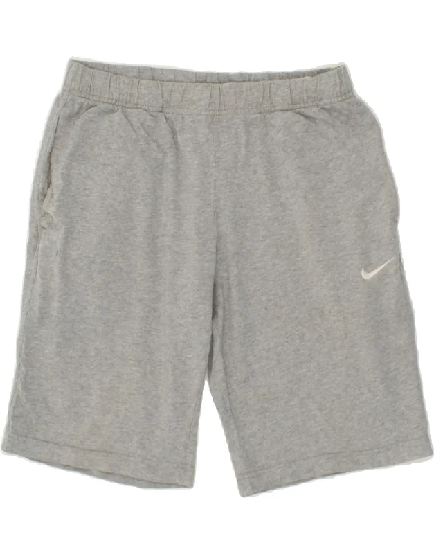 Warm Chic NIKE Womens Sport Shorts UK 14 Large Grey Cotton