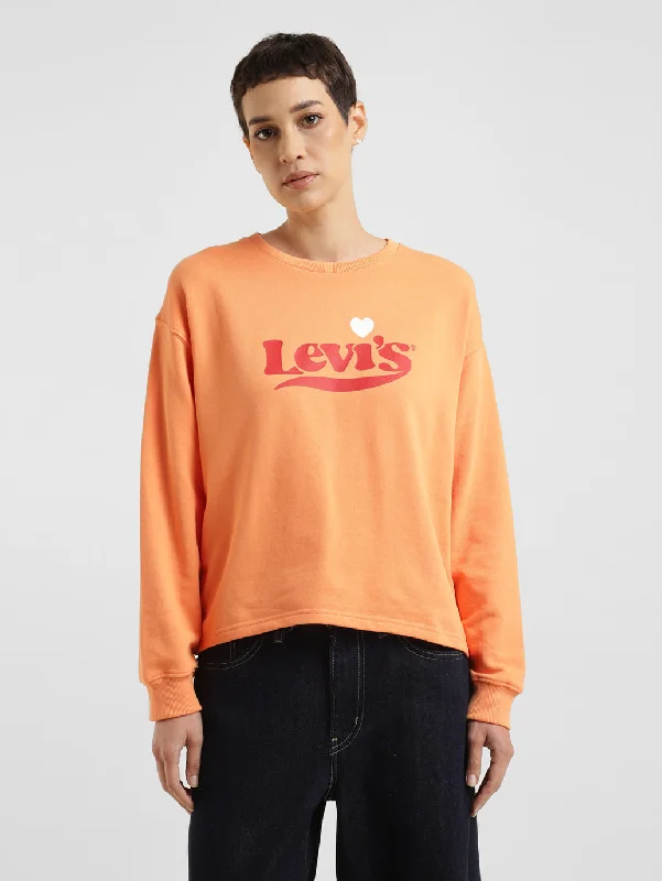 Breathable Style Women's Brand Logo Crew Neck Sweatshirt