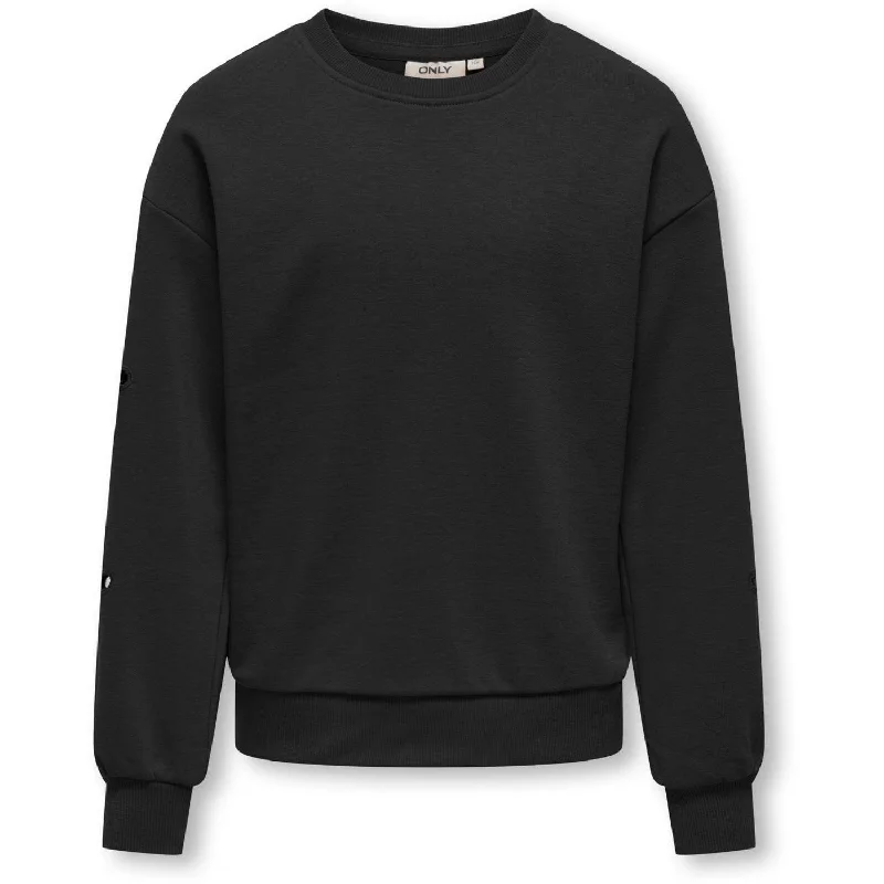 Warm Wear kids ONLY Black Winnie Life O-Neck Sweatshirt