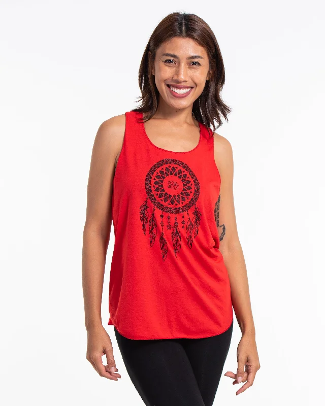 Cozy Essentials Wear Womens Dreamcatcher Tank Top in Red