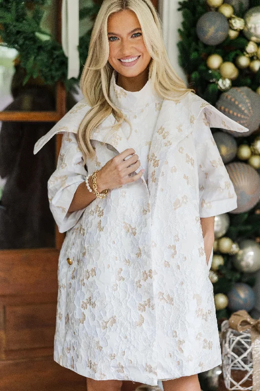 Timeless Style Best Days Are Here Cream Floral Brocade Jacket