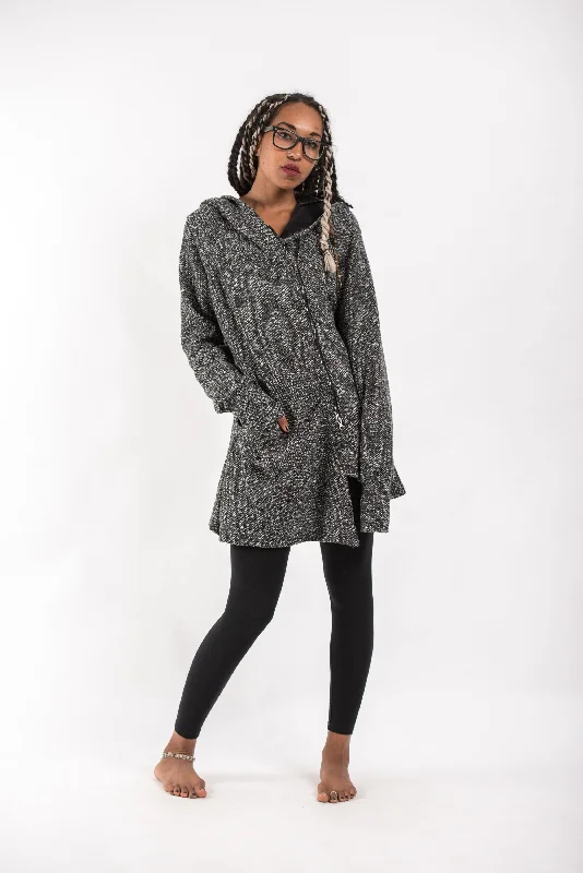 Easy Chic Diagonal Zip Long Viscoes Sweater