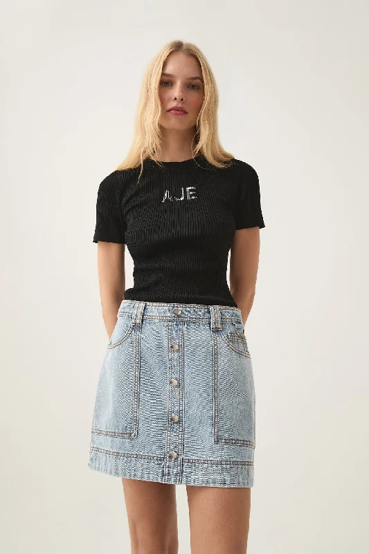 Effortless Outfits Aura Denim Mini Skirt
