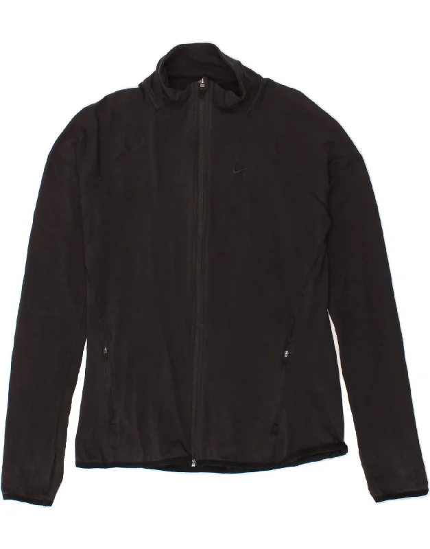 Versatile Casuals NIKE Womens Dri Fit Tracksuit Top Jacket UK 14 Large Black