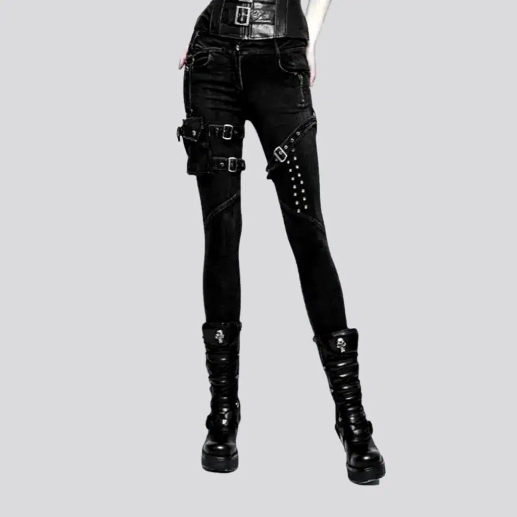 Soft Comfort Wear High-waist women's black jeans