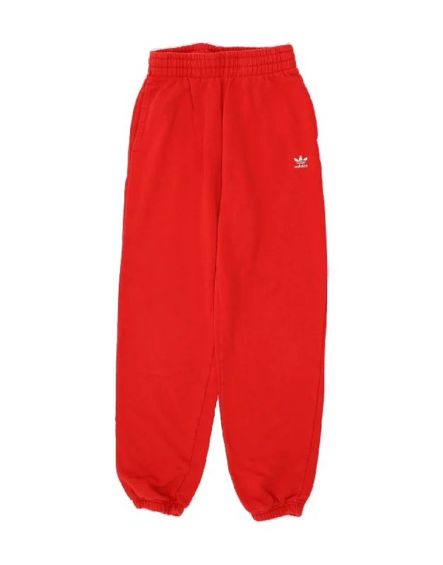 Comfy Layers ADIDAS Womens Tracksuit Trousers Joggers UK 10 Small Red Cotton