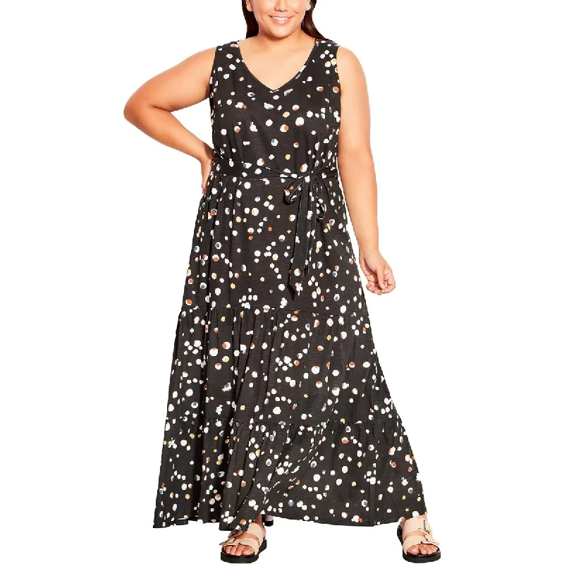 Easy Comfort Style Avenue Womens Plus Annie Sleeveless Long Maxi Dress
