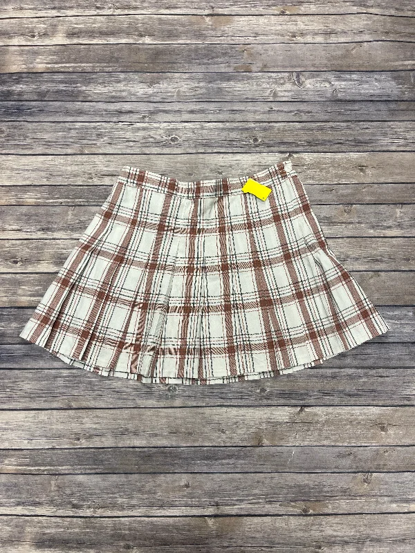 Effortless Outfits Skirt Mini & Short By Aerie In Plaid Pattern, Size: Xl