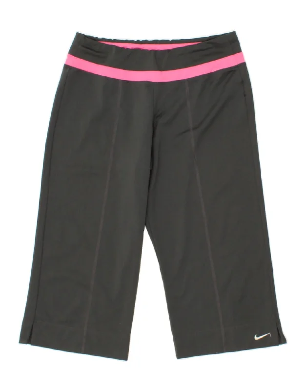 Soft Trends NIKE Womens Dri Fit Bermuda Sport Shorts UK 10 Small Grey Polyester
