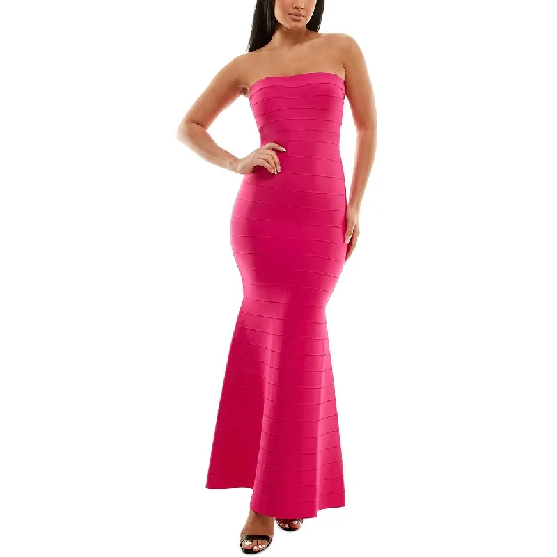 Breathable Style Bebe Womens Knit Strapless Maxi Dress