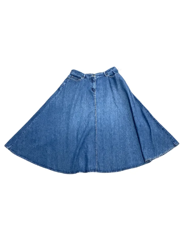 Easy Chic Skirt Midi By Isaac Mizrahi In Blue Denim, Size: 10