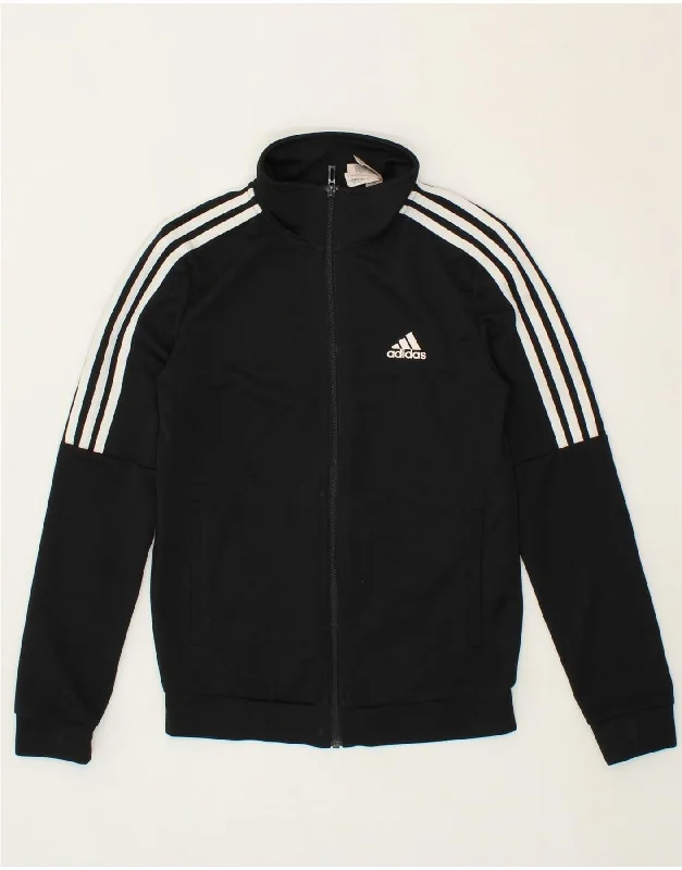 Relaxed Fashion ADIDAS Womens Tracksuit Top Jacket UK 4/6 XS Black Polyester