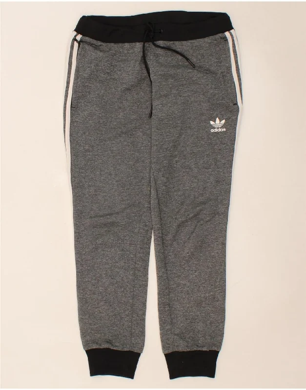 Comfy Chic Wear ADIDAS Womens Tracksuit Trousers Joggers UK 16 Large Grey