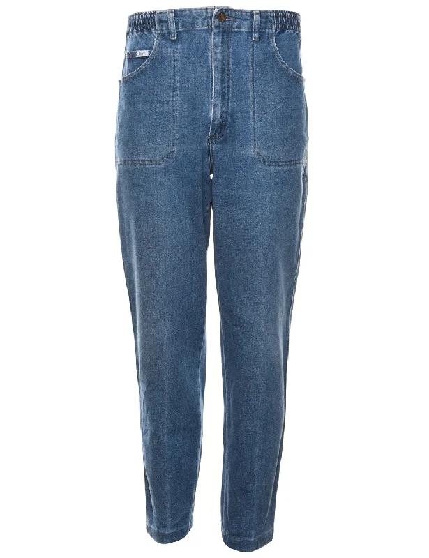 Relaxed Tops High Waist Medium Wash Elasticated Lee Jeans - W30 L28