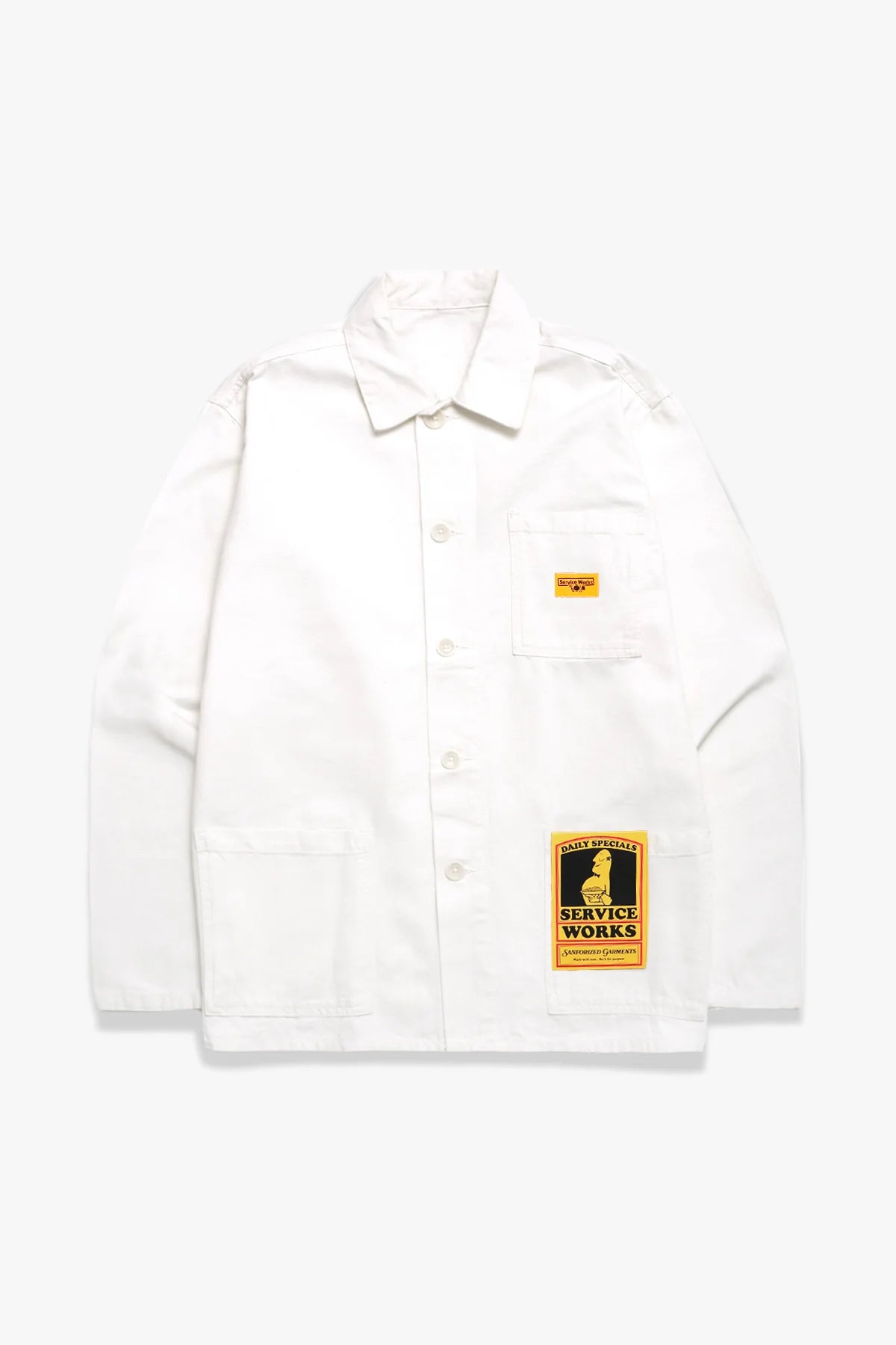 Comfortable Fitwear Service Works Off White Canvas Coverall Jacket