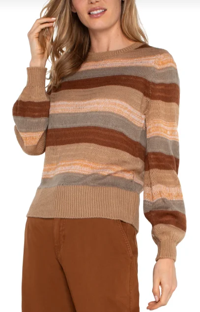Soft Feel Women's Jasper Striped Crew Neck Sweater