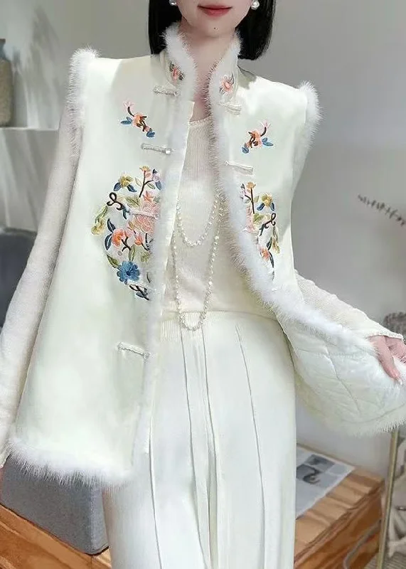 Soft Trends Fine Apricot Embroidered Button Patchwork Cotton Filled Waistcoat Sleeveless Soft Trends Fine Apricot Embroidered Button Patchwork Cotton Filled Waistcoat Sleeveless