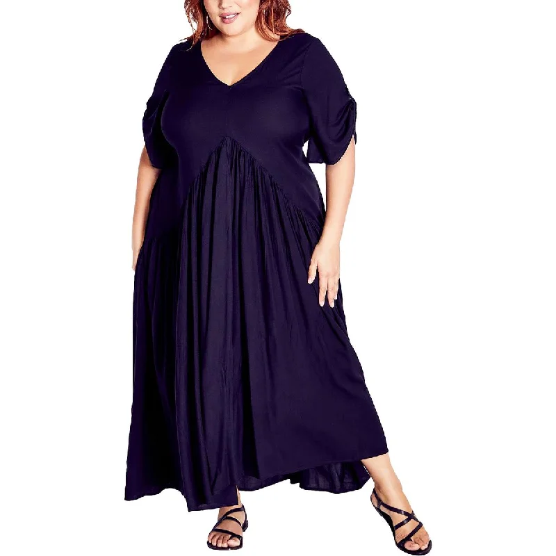 Soft Feel Avenue Womens Maxi Scoop Neck Maxi Dress