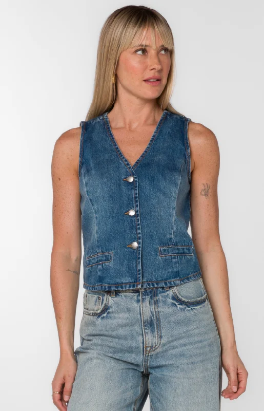 Casual Comfort Wear Women's Dellis Denim Vest