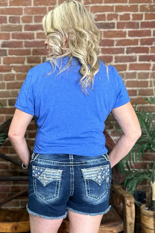 Cozy Lounge Wear Americana Flap Denim Shorts by Miss Me