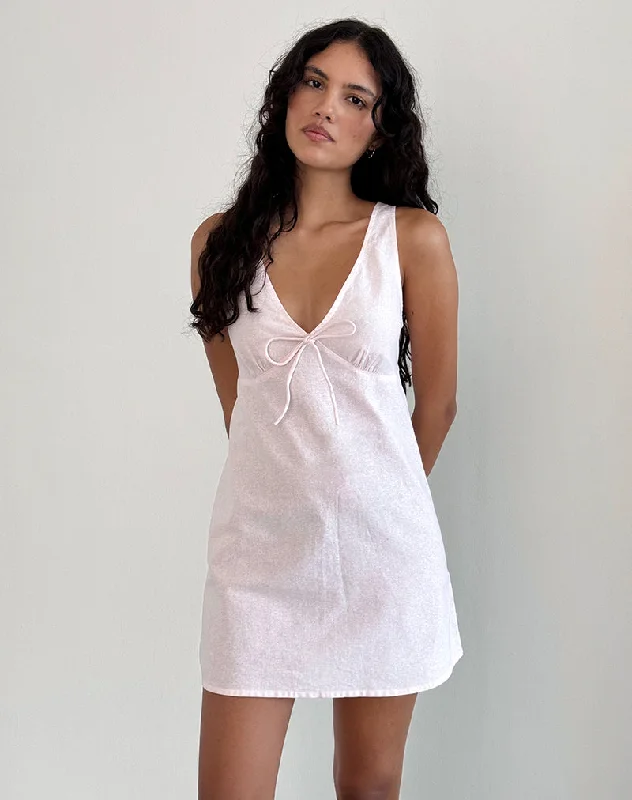 Chic Comfort Wear Asatari Tie Front Dress in Light Pink