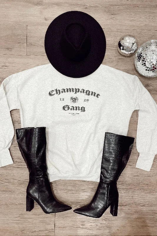 Relaxed Tops LA Champagne Gang NY Jumper - Pebble Heather