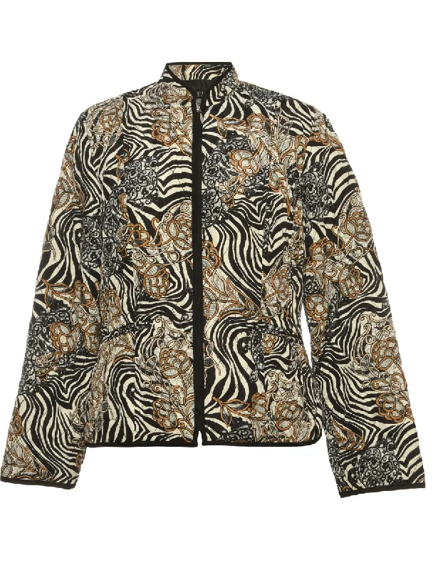 Easy-to-Wear Printed Jacket - L