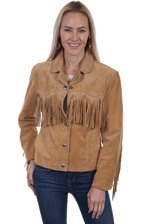Comfortable Lifestyle Women's Leather Fringe Jacket