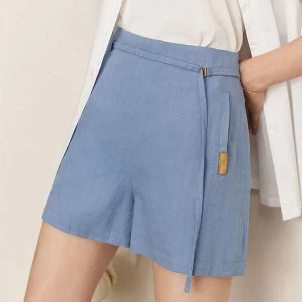 Cozy Fashion Trends Elegant Cotton Linen Casual Shorts for Women