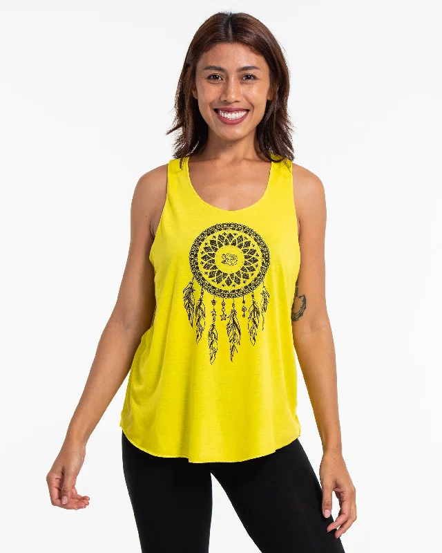 Soft Comfort Womens Dreamcatcher Tank Top in Yellow
