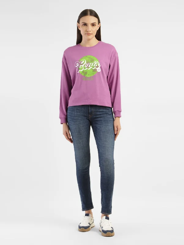 Smart Comfort Wear Women's Graphic Print Crew Neck Sweatshirt