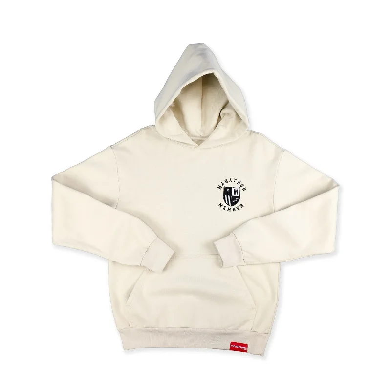 Elegant Casuals Marathon Members Hoodie - Bone