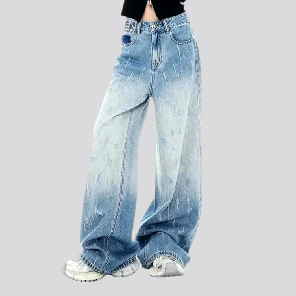 Easy Comfort Style Baggy-fit gradient effect women's jeans