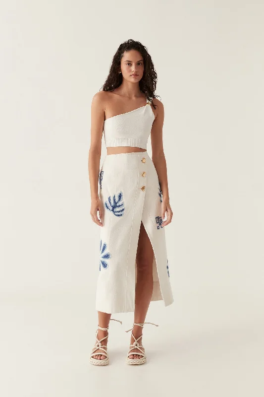 All-Day Style Esprit Embroidered Midi Skirt