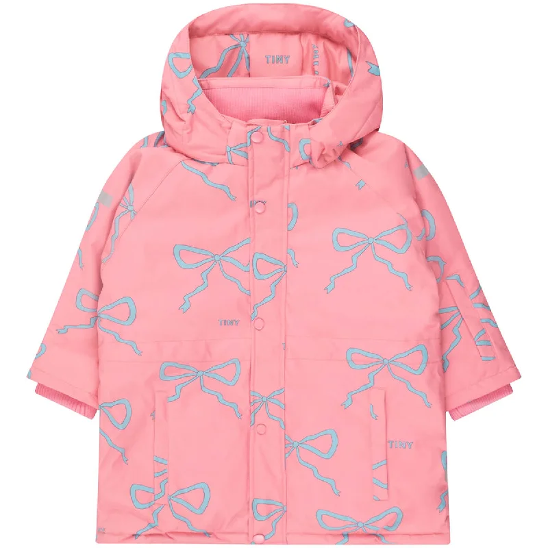 Casual Comfort Bow Snow Jacket in Pink by Tinycottons