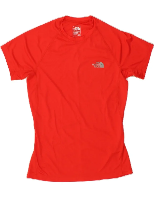 Elegant Casuals THE NORTH FACE Womens T-Shirt Top UK 10 Small Red Polyester