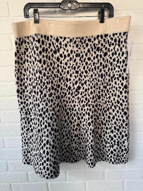 Cozy Chic Trends Skirt Midi By Ann Taylor In Black & Cream, Size: 14