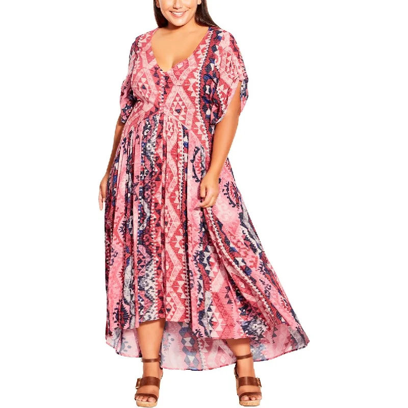 Soft Casuals Avenue Womens Plus   Casual Long Maxi Dress