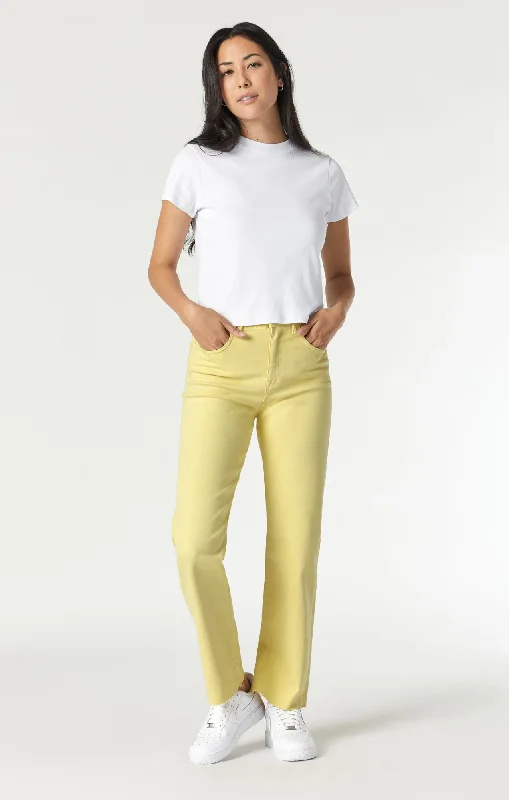 Easygoing Fashion BARCELONA WIDE LEG IN LEMON GRASS LA BLUE