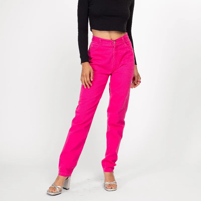 Relaxed Jackets Small 90s Hot Pink High Waisted Jeans 26.5"