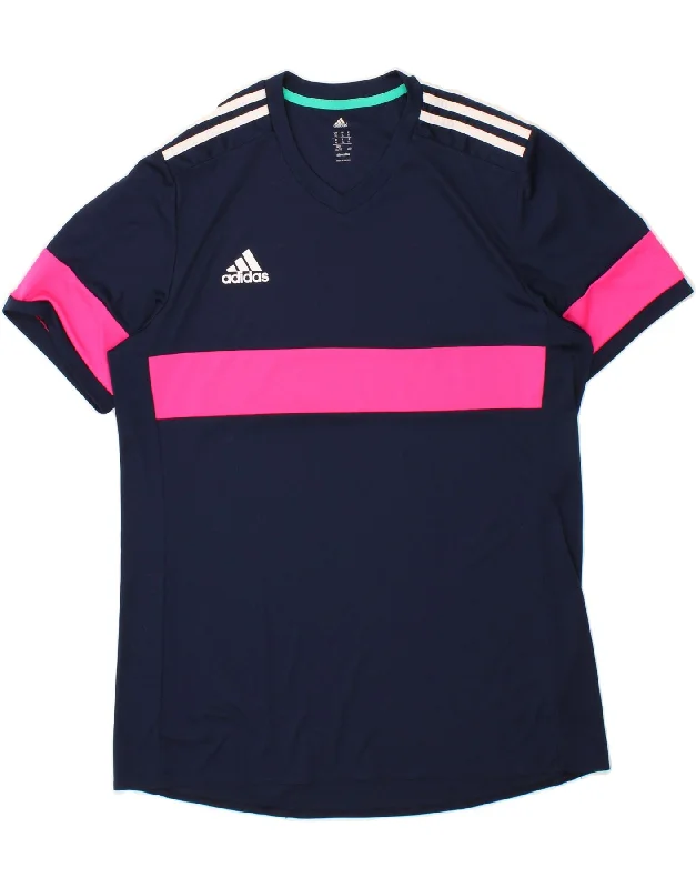 Simple Looks ADIDAS Womens Climalite T-Shirt Top UK 18 XL Navy Blue Polyester