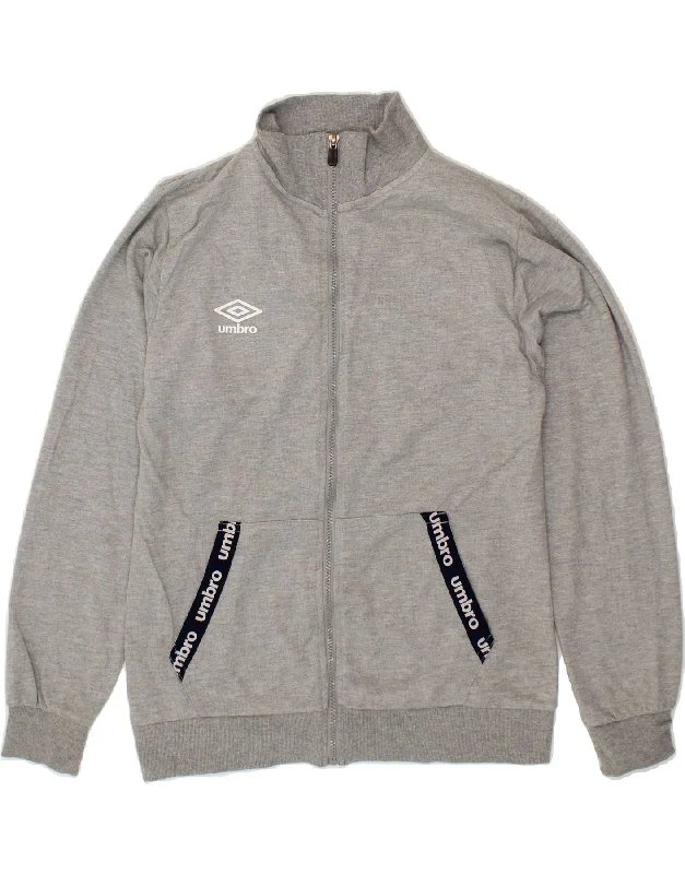 Casual Comfort UMBRO Womens Graphic Tracksuit Top Jacket UK 18 XL Grey Cotton