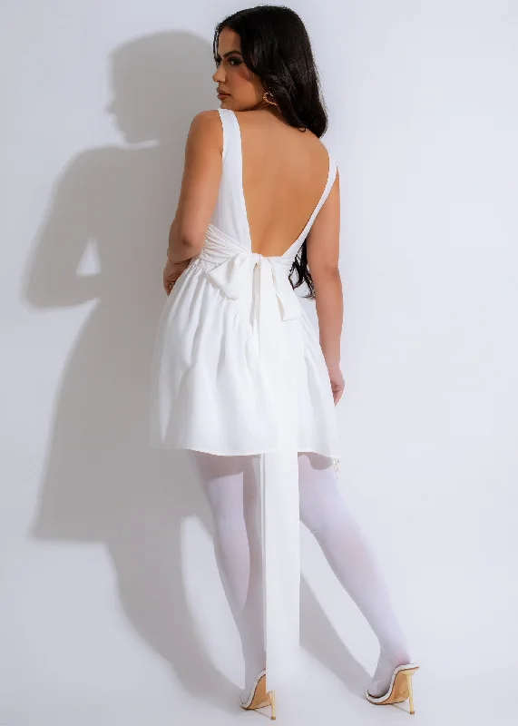 Relaxed Fashion Sweetest Scent Mini Dress White